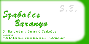 szabolcs baranyo business card